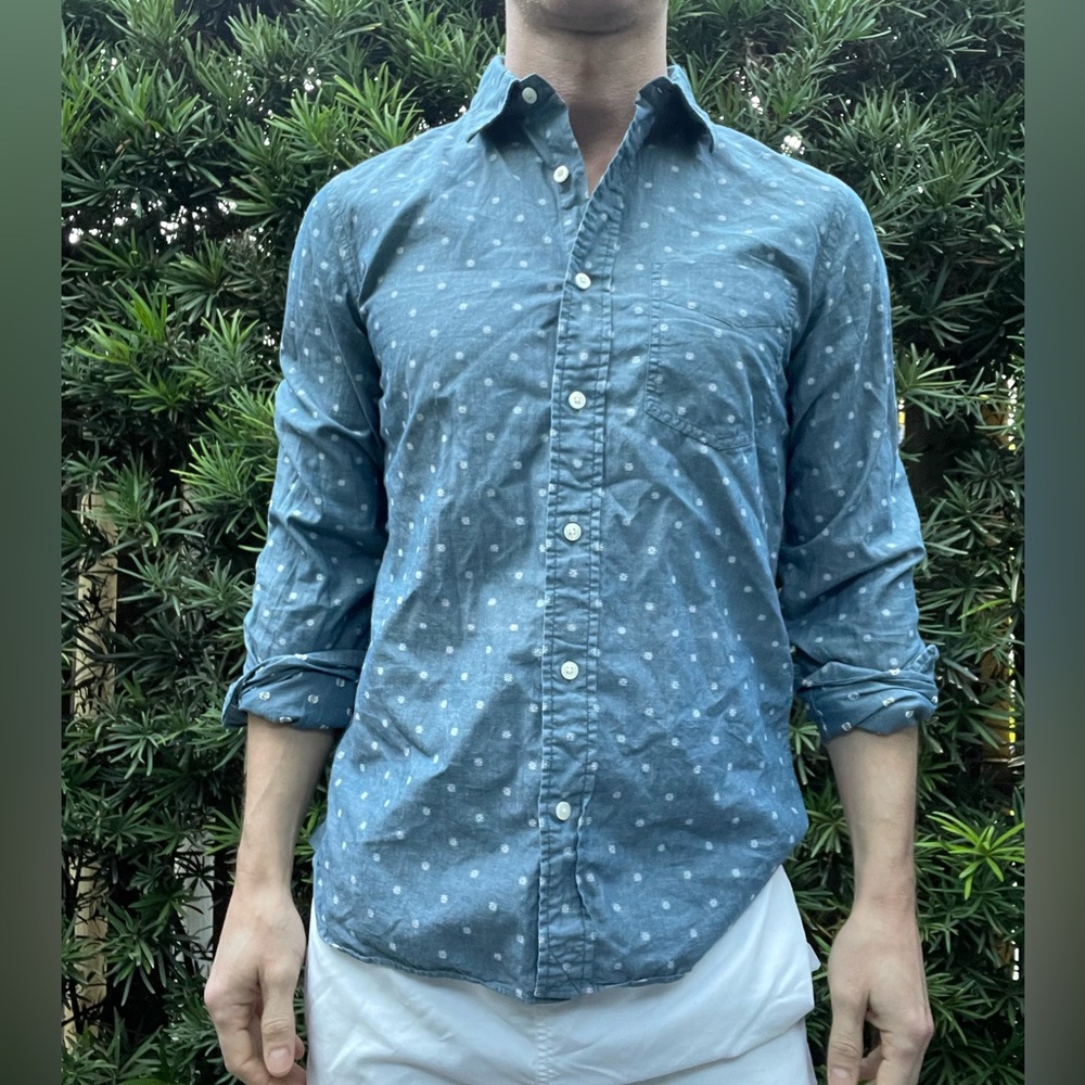Jack Spade Chambray Printed Button Down Shirt - image 1